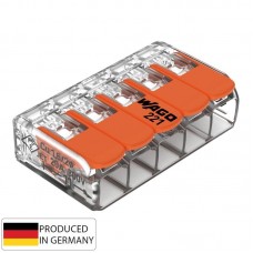 Wago Κλέμμα ταχείας αυτόματης σύνδεσης καλωδίων 5 Θέσεων 0,2-4mm² 32Α (221-415)